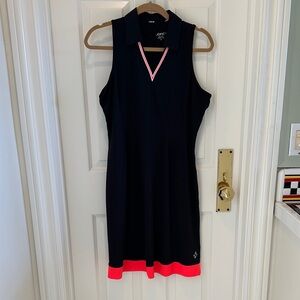 Black and Coral Sleeveless Dress